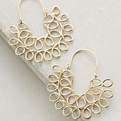 Boucles d'oreilles Mandala vintage creuses plaquées or