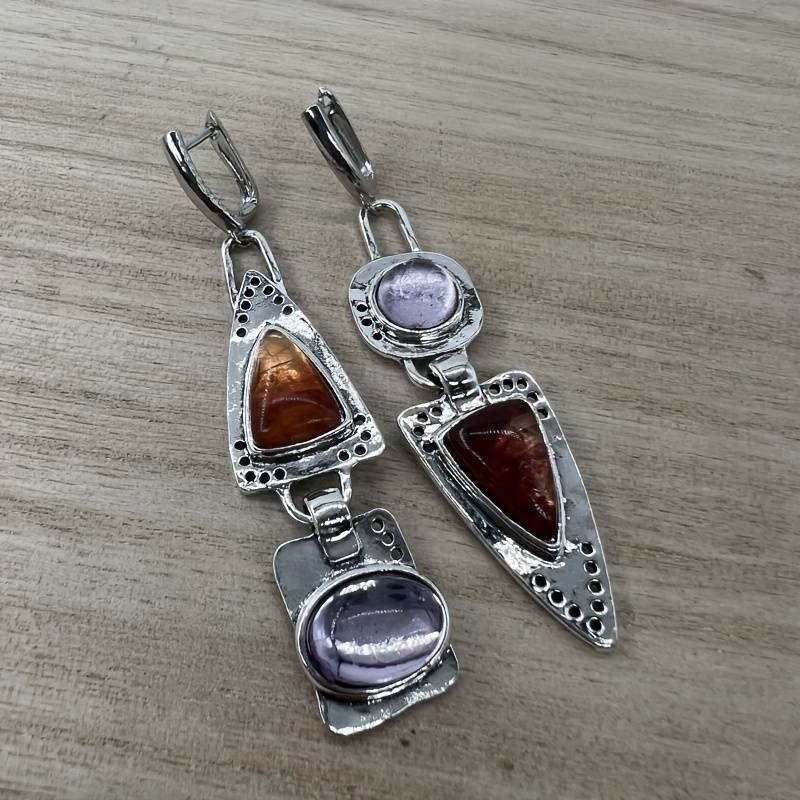 Boucles d'oreilles vintage en argent et cristal