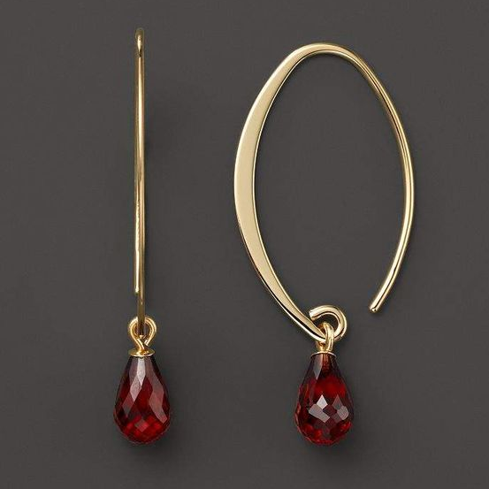 Boucles d'oreilles vintage en cristal rouge et or