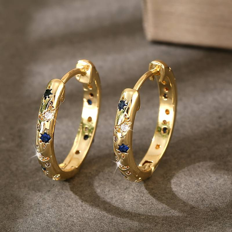 Boucles d'oreilles vintage dorées et brillantes – Paradise Designs