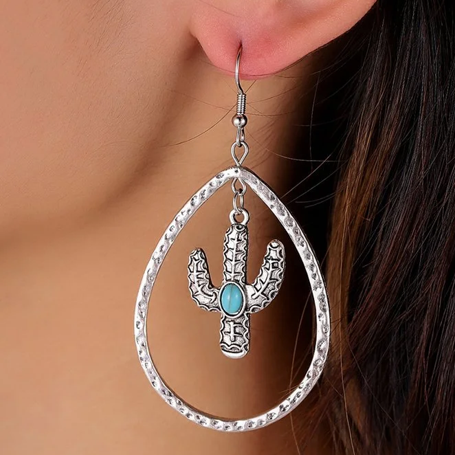 Boucles d'oreilles Vintage Cactus Turquoise