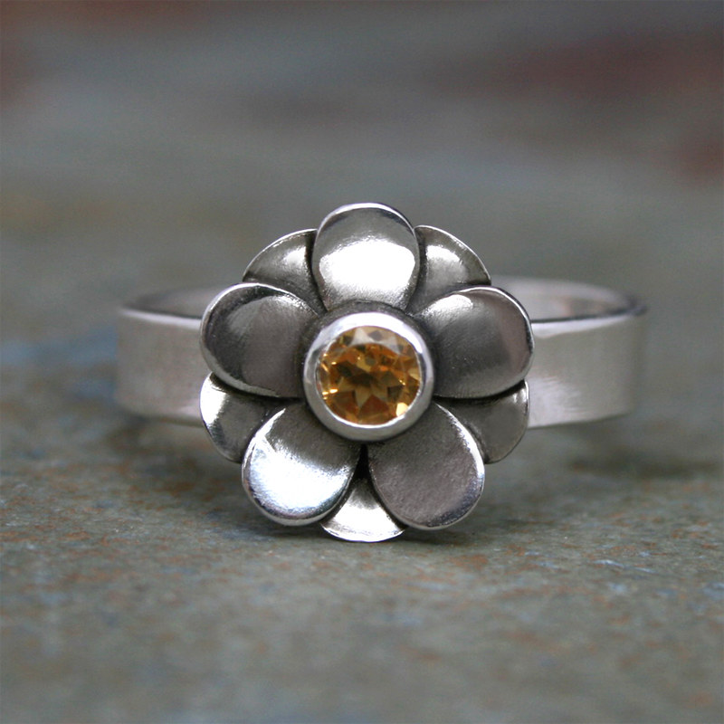 Bague marguerite en argent