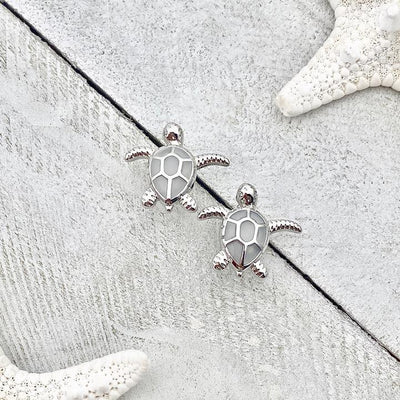 Boucles d'oreilles Tortue de Mer en Opale et Argent