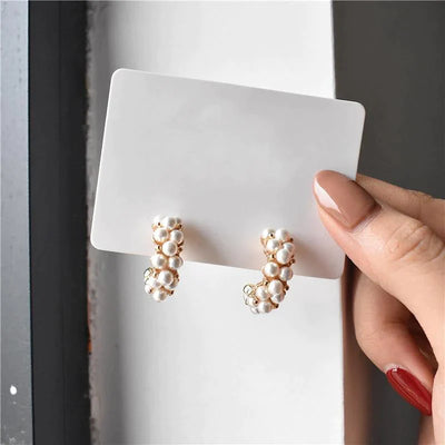 Boucles d'Oreilles en Perles Simples en Or