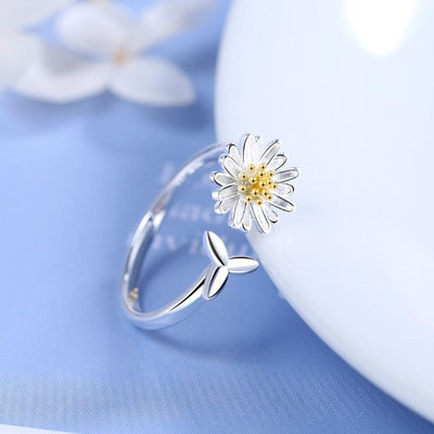 Bague Tournesol Réglable en Argent 925