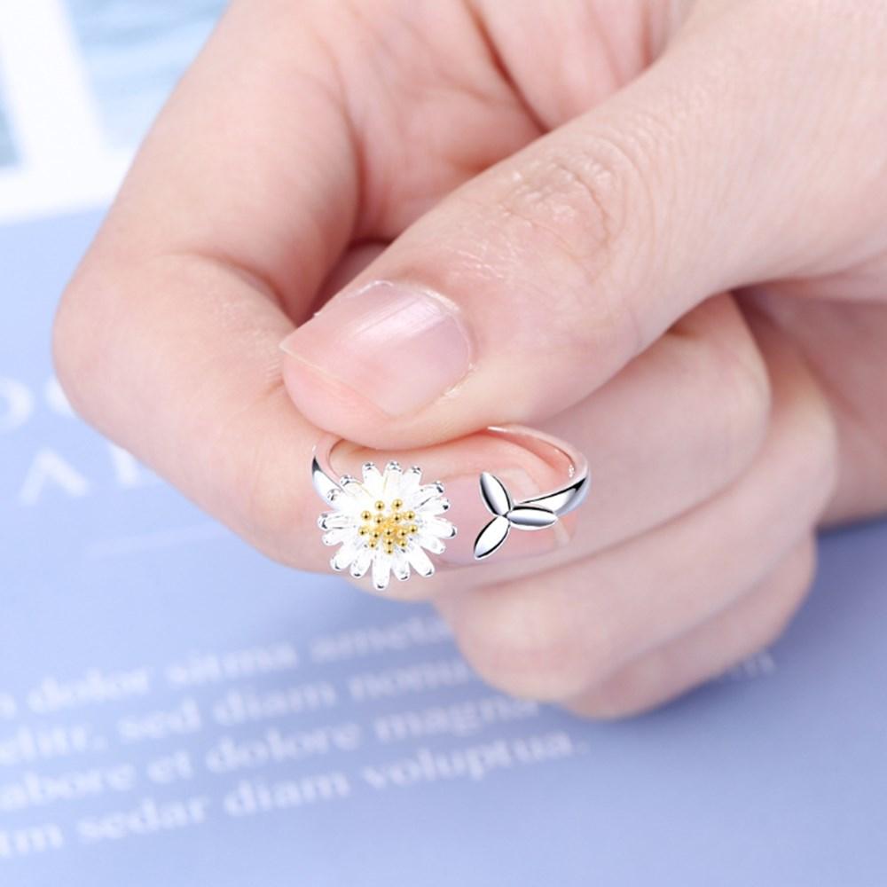 Bague Tournesol Réglable en Argent 925